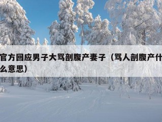 官方回应男子大骂剖腹产妻子（骂人剖腹产什么意思）