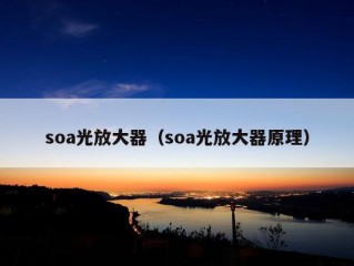 soa光放大器（soa光放大器原理）