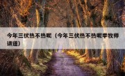 今年三伏热不热呢（今年三伏热不热呢季牧师讲道）