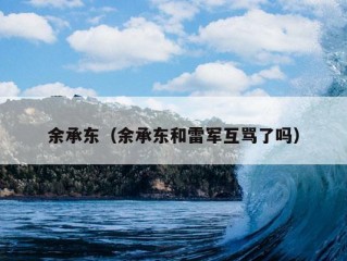 余承东（余承东和雷军互骂了吗）