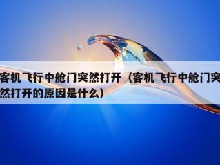 客机飞行中舱门突然打开（客机飞行中舱门突然打开的原因是什么）