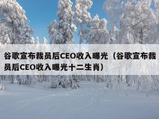 谷歌宣布裁员后CEO收入曝光（谷歌宣布裁员后CEO收入曝光十二生肖）