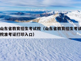 山东省教育招生考试院（山东省教育招生考试院准考证打印入口）