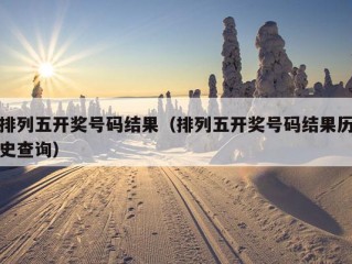 排列五开奖号码结果（排列五开奖号码结果历史查询）