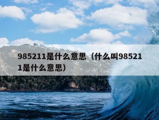 985211是什么意思（什么叫985211是什么意思）