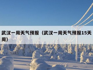 武汉一周天气预报（武汉一周天气预报15天周）