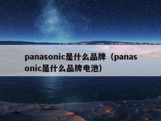 panasonic是什么品牌（panasonic是什么品牌电池）