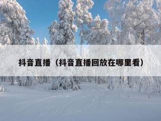 抖音直播（抖音直播回放在哪里看）