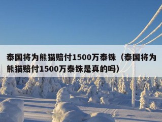 泰国将为熊猫赔付1500万泰铢（泰国将为熊猫赔付1500万泰铢是真的吗）