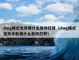 dwg格式文件用什么软件打开（dwg格式文件手机用什么软件打开）