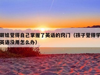 萌娃觉得自己掌握了英语的窍门（孩子觉得学英语没用怎么办）