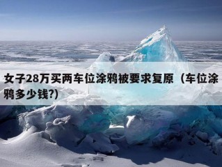 女子28万买两车位涂鸦被要求复原（车位涂鸦多少钱?）