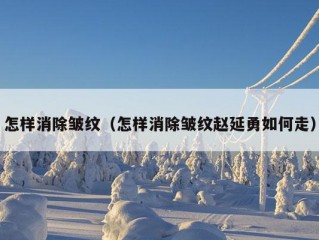 怎样消除皱纹（怎样消除皱纹赵延勇如何走）