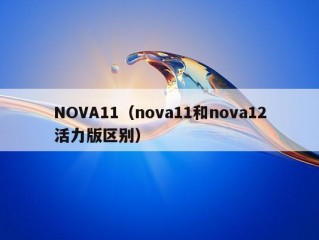 NOVA11（nova11和nova12活力版区别）