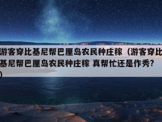 游客穿比基尼帮巴厘岛农民种庄稼（游客穿比基尼帮巴厘岛农民种庄稼 真帮忙还是作秀?）