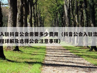 入驻抖音公会需要多少费用（抖音公会入驻流程详解及选择公会注意事项）