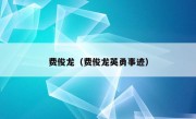 费俊龙（费俊龙英勇事迹）