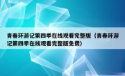 青春环游记第四季在线观看完整版（青春环游记第四季在线观看完整版免费）