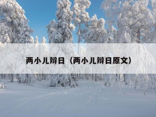 两小儿辩日（两小儿辩日原文）