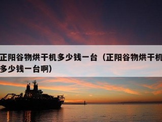 正阳谷物烘干机多少钱一台（正阳谷物烘干机多少钱一台啊）