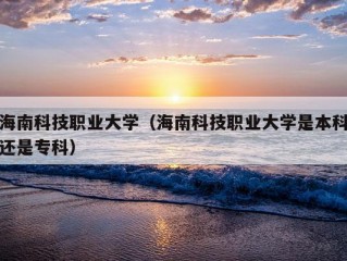 海南科技职业大学（海南科技职业大学是本科还是专科）