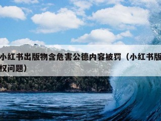 小红书出版物含危害公德内容被罚（小红书版权问题）