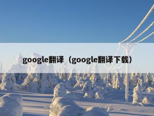 google翻译（google翻译下载）