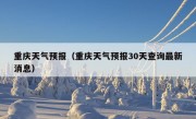 重庆天气预报（重庆天气预报30天查询最新消息）