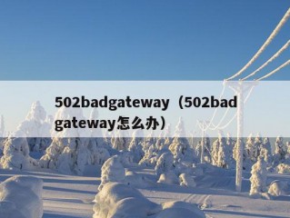 502badgateway（502badgateway怎么办）