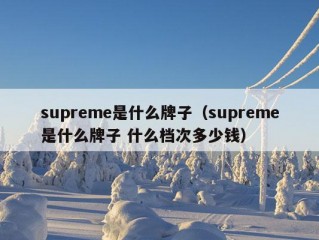 supreme是什么牌子（supreme是什么牌子 什么档次多少钱）