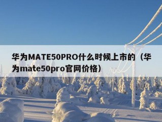 华为MATE50PRO什么时候上市的（华为mate50pro官网价格）