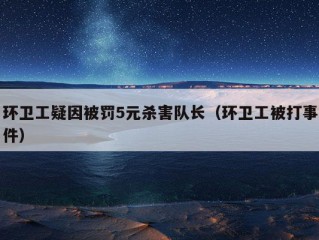 环卫工疑因被罚5元杀害队长（环卫工被打事件）