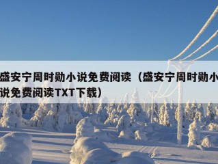 盛安宁周时勋小说免费阅读（盛安宁周时勋小说免费阅读TXT下载）