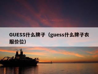 GUESS什么牌子（guess什么牌子衣服价位）