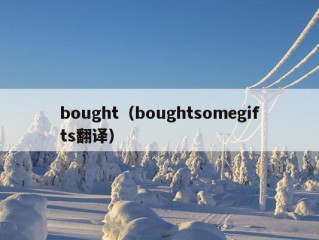 bought（boughtsomegifts翻译）