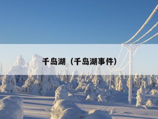 千岛湖（千岛湖事件）