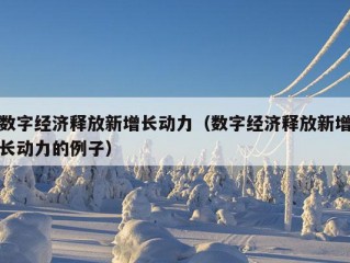 数字经济释放新增长动力（数字经济释放新增长动力的例子）