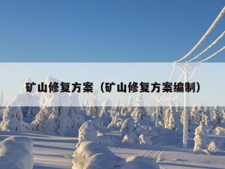 矿山修复方案（矿山修复方案编制）