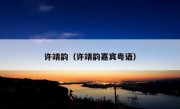 许靖韵（许靖韵嘉宾粤语）