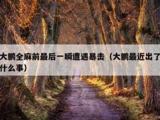 大鹏全麻前最后一瞬遭遇暴击（大鹏最近出了什么事）