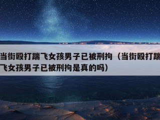 当街殴打踹飞女孩男子已被刑拘（当街殴打踹飞女孩男子已被刑拘是真的吗）