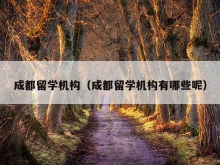 成都留学机构（成都留学机构有哪些呢）