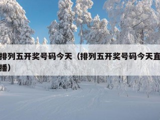 排列五开奖号码今天（排列五开奖号码今天直播）