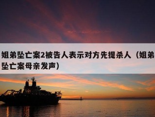 姐弟坠亡案2被告人表示对方先提杀人（姐弟坠亡案母亲发声）