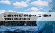 孟羽童被曝考勤异常率超80%（孟羽童被曝考勤异常率超80王健林）