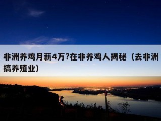 非洲养鸡月薪4万?在非养鸡人揭秘（去非洲搞养殖业）