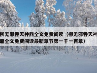 柳无邪吞天神鼎全文免费阅读（柳无邪吞天神鼎全文免费阅读最新章节第一千一百章）