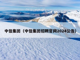 中信集团（中信集团招聘官网2024公告）