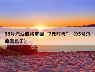 95号汽油或将重回“7元时代”（95号汽油怎么了）