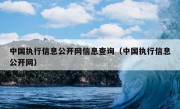 中国执行信息公开网信息查询（中国执行信息公开网）